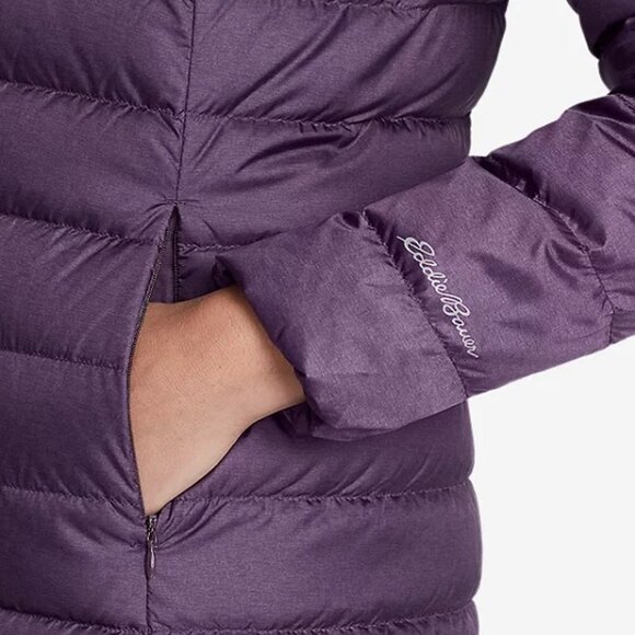 Eddie Bauer Women's 650 EB Down Cirruslite Hooded Purple Winter Puffer Jacket M - Picture 3 of 15
